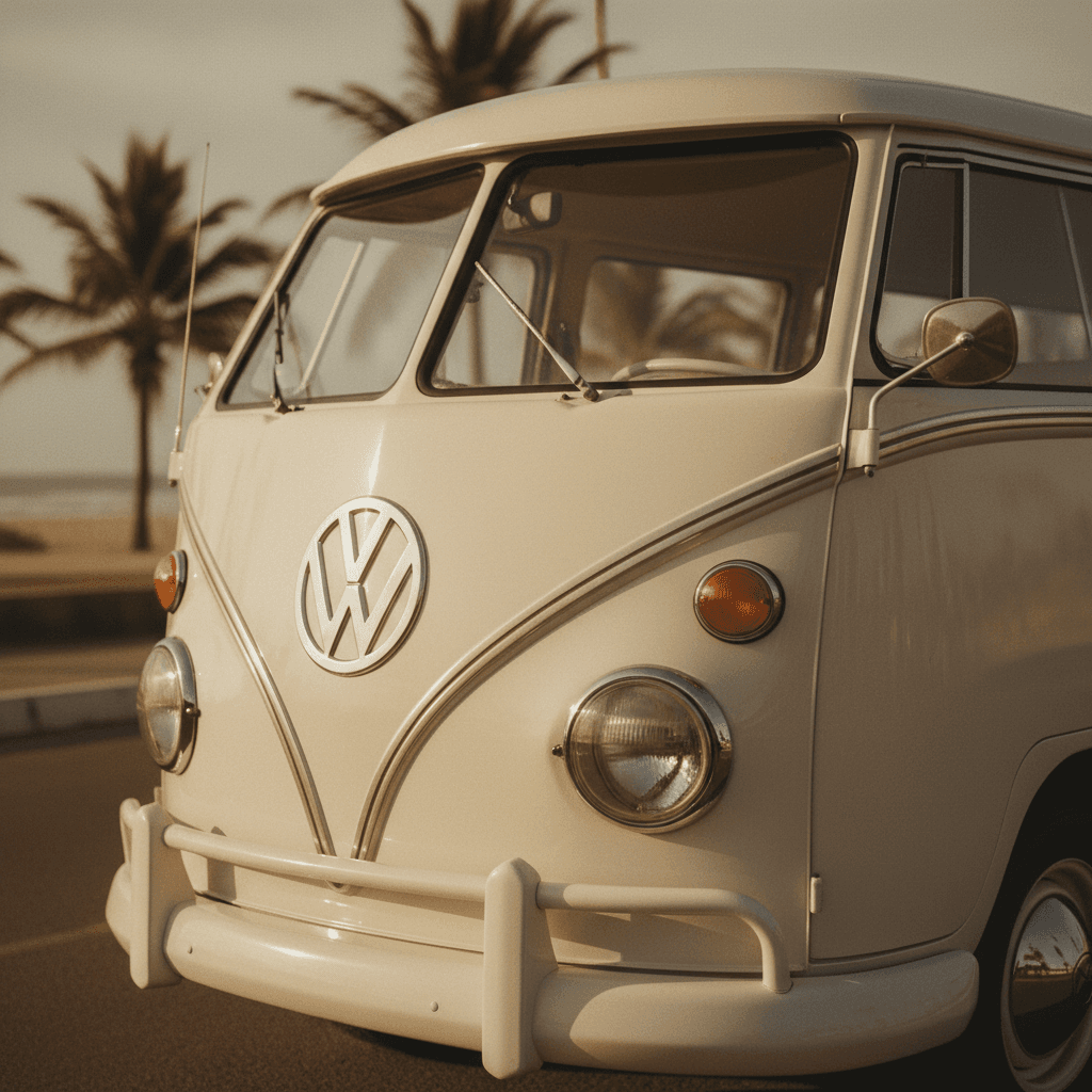 Detalle frontal de VW T1 clásica importada
