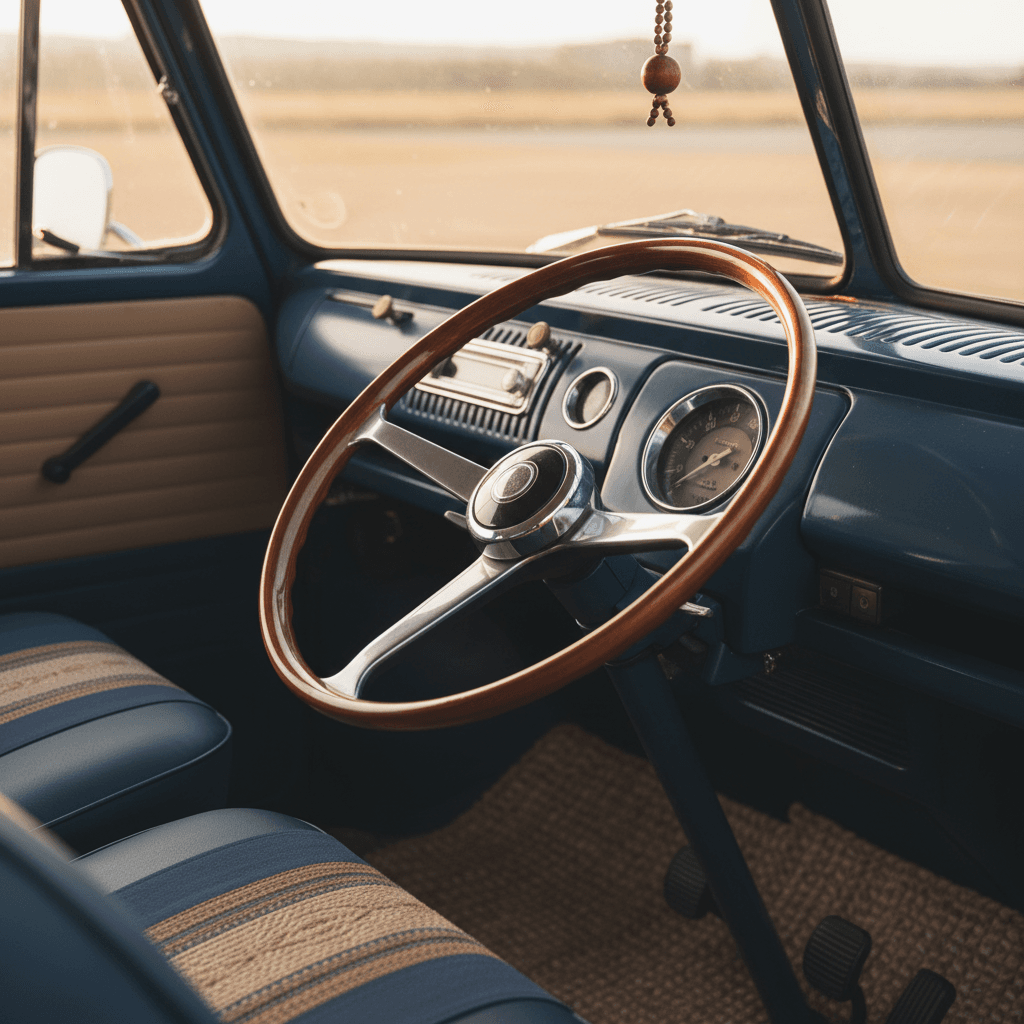 Interior vintage de VW T2 importada desde Brasil